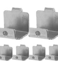 Heavy Duty Freezer Clips Fridge Stabilizer Hooks Set 60 Piece For Refrigerator Shelf Dividers Clamp Metal Construction Anti Oxidation For Secure Storage shown in metal finish, six pieces visible.