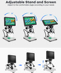 7 Inch LCD Digital Microscope With Screen 1200X Magnification 12MP Coin Microscope For 1080P Images And Videos Rotatable HD Display Easy Setup For Hobbyists DIYers And Classroom Tech Enthusiasts adjustable screen angles