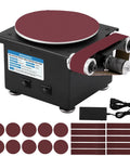 2-In-1 Mini Sander For Wood, Metal, Stone, 6-Inch Disc Plus 1.2x15-Inch Belt, 100W High Power, 8000 RPM with accessories