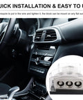 Beefy Three Way Ground Distribution Block For Car Audio Power With 0 Gauge Input And 4 Gauge Output Ports Heavy Duty Ground Splitter For Automotive Truck Boat And Marine Amp Install 1 Pack, clear 3-port block in car interior