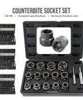 Heavy Duty Reverse Thread Impact Socket Set 1/4 3/8 And 1/2 Inch Drive Bits For Mechanic Pros Who Need Killer Gear To Smash Tough Jobs Without Any Frustration Or Slow Down Ever Again Today, case open