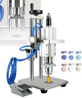 Heavy Duty Pneumatic Vial Crimper Machine For Aluminum Plastic Bottles Semi Automatic Sealer With Adjustable Foot Switch in action sealing vials.