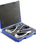 Rimless Glasses Repair Kit With Rubber Tip Plier Set For Frame Adjustment And Disassembly Tools in blue case