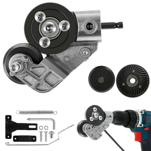 Pro Grade Drill Plate Cutter Attachment For Metal Sheets, 2025 Upgraded Nibbler Style Cutter with drill and accessories