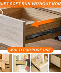 Five Pairs Of Twenty Inch Soft Close Drawer Slides With Full Extension Ball Bearing Side Mount Glides For Cabinets And Dressers Heavy Duty