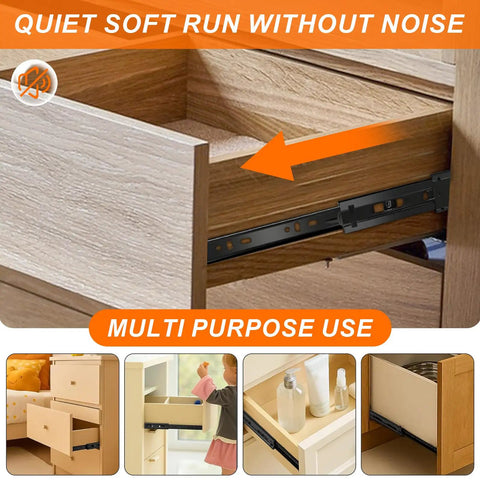 Five Pairs Of Twenty Inch Soft Close Drawer Slides With Full Extension Ball Bearing Side Mount Glides For Cabinets And Dressers Heavy Duty