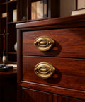 Antique Oval Ring Pull Cabinet Handles 4 Pack Vintage Drawer Pulls Zinc Alloy 80x57mm with 2.52 Inch center hole on wood dresser