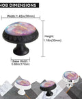 6 Piece Iridescent Pink Crystal Cabinet Knob Set With Silver Finish dimensions and variations shown