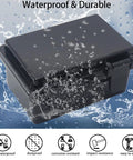 Otdorpatio junction box front with hinged black cover, IP67 waterproof ABS enclosure with mounting plate, 5.9x3.9x2.8in