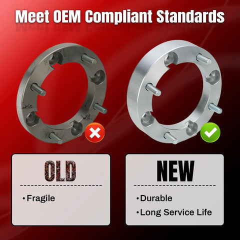 Comparison of old and new wheel washers for compatibility, showcasing Beefy 1 Inch Wheel Washers For 4x156mm Bolt Pattern With 3 Eighth Inch Studs To 12mm Wheels Compatible With 2008 2014 RZR Ranger 500 800 XP900 And 2001 2011 Polaris Sportsman 400 Set Of 4