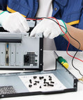 Technician assembling PC with Over 700 Pcs Flat Head Machine Screws Assortment Kit With Phillips Countersunk Bolts visible