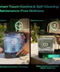 72 Oz Hydrogen Water Pitcher Pro Generator with 3000 PPB SPE PEM Tech showing smart touch controls for home use