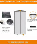 Easy Install Magnetic Screen Door With Pet Friendly Mesh Hands Free Entry For Indoor Outdoor Use Fiberglass Net With 26 Magnets