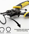 4 In 1 Heavy Duty Snap Ring Pliers Set With Interchangeable Heads For Internal And External Retaining Rings 45 And 90 Degree Angled Jaws Circlip Removal Tool For Auto Repair Machinery And Home DIY