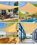 80 Percent Beige Shade Cloth With Grommets For Pergola And Patio Shade Cover Mesh Tarp Sun Screen For Plants Outdoor Garden Backyard 6.56x3.28ft