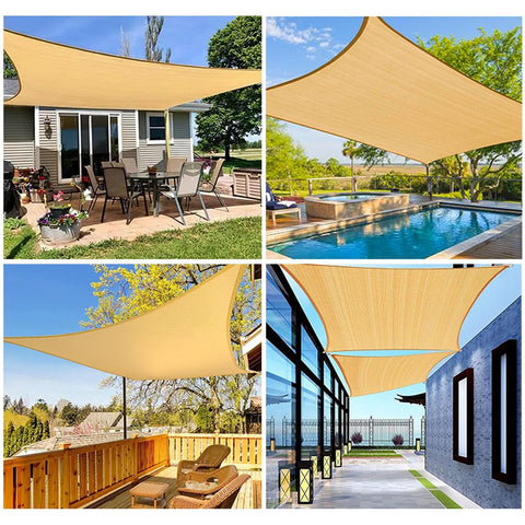 80 Percent Beige Shade Cloth With Grommets For Pergola And Patio Shade Cover Mesh Tarp Sun Screen For Plants Outdoor Garden Backyard 6.56x3.28ft