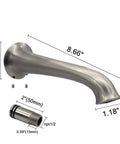 Brass Tub Spout Non Diverter 8 Inch Wall Mount Brushed Nickel Tub Filler Faucet With No Splash Design Honeycomb Bubbler