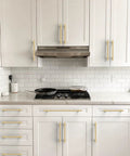Kitchen with white cabinets featuring 10 Pack Brushed Gold Cabinet Pulls 5 Inch 128mm Solid Heavy Duty Zinc Alloy Drawer Handles