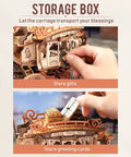 Stagecoach 3D Wooden Puzzle Kit For Adults Wind Up Music Box DIY Model Western Vehicle Craft Project Dope Gift For Ages 14 And Up Hands On Home Display, wooden storage box