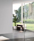Rock Solid Matte Black Glass Door Hinges Heavy Duty 304 Stainless Steel 90 Degree Single Side Bathroom Glass Clamp Frameless Shower Hardware Fits 8 To 12 mm Thick Glass No Hassle Install with glass door in modern bathroom.