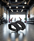 One Pair Black Bike Pedal Straps With Adhesive For Fixed Gear And Regular Bicycles in a gym setting