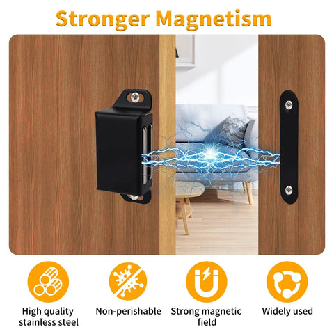 16 Pack Cabinet Magnetic Catches With Screws, Rugged 30 Lb Drawer Latch Magnets for Cabinet Doors, Stainless Steel