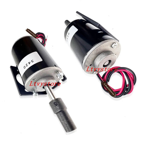 Two 12V Permanent Magnet DC Motor 30W 3500RPM High Speed Gear Motor CW CCW For DIY Generator And Mini Machines on white background