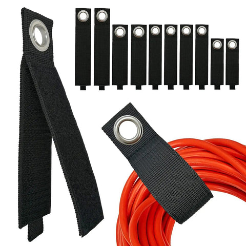 Heavy Duty Storage Straps 10 Pack Assorted For Extension Cord Organization And Cable Management Hose And Rope Keeper