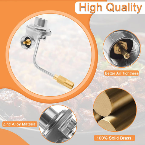 Propane Adapter Hose And Regulator Conversion Kit 1Lb To 20Lb for Griddles And Portable Stoves with brass and zinc alloy materials