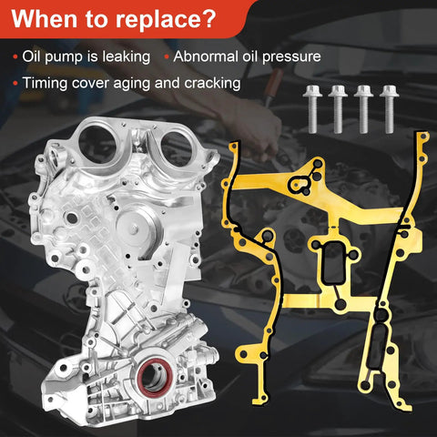 Oil Pump Assembly And Timing Chain Cover With Gasket For Chevy Cruze 2011 2015 Sonic 2012 2020 Trax 2013 2021 Buick Encore