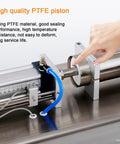 Heavy Duty Pneumatic Liquid Filler With Stainless Steel Construction Configures Single Or Dual Heads Hella Durable No Sweat Processing For Wineries And Beverage Lines 110 To 220 V Industrial Rig featuring a PTFE piston.