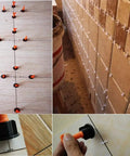 Tile Leveling System Kit 1/16 Inch Reusable for DIY and Pros with 200 Levelers, 1000 Spacers, images showing tile alignment tools.
