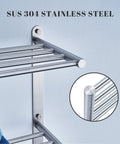 Bathroom Towel Rack 24-Inch 3-Tier Wall Mounted Stainless Steel SUS304 Brushed Finish close-up