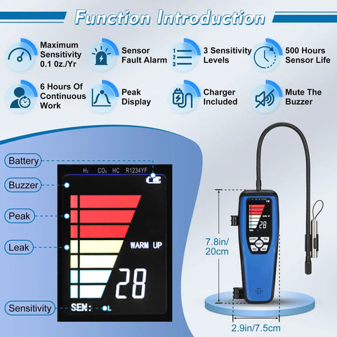 Slick Handheld Freon Leak Detector Goes Hard On Auto And Home Ac With Rechargeable Battery Finds R134a R12 R22 R410a Leaks Fast Tight Build That Does The Heavy Lifting And Saves You Serious Cash Without Any Nonsense