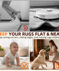 24 Piece Rug Gripper Set Non Slip Carpet Tape Reusable Rug Tape Anti Curling Rug Pads for flat, safe floors with pets