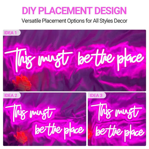 Pink 25x11 Inch Neon Sign LED Neon Lights For Bedroom Wall Decor Dimmable Silicone Tubes With Clear Acrylic Back Break Resistant