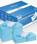 Real Deal Leak Proof Cover 100 Pack Jumbo Bed Underpads 36X36 Inch Hella Thick Heavy Duty Absorbent Waterproof Sheets stacked with box.