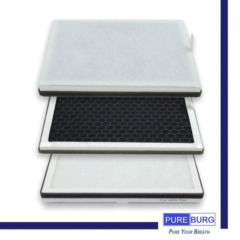 Stack of PEAIRFIL Replacement Filter For PureZone PEAIRPLG 2 Pack H13 True HEPA Activated Carbon 4 Stage Filtration