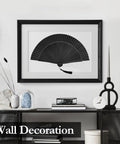 Framed Black Hand Fan For Stage And Rave Dancers With Elaborate Design And Satisfying Snap Clack Go To Handheld Fan 13 Inch