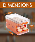 Stackable Fridge Egg Organizer With Lid, Large Capacity Egg Holder Tray For Refrigerator, Double Track Rolling Design in kitchen