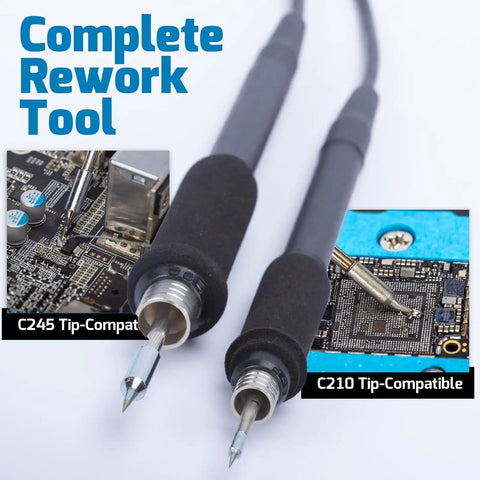 Pro Grade Precision Soldering Station With Auto Calibration And Tilt Screen C210 And C245 Compatible Iron Kit close-up