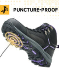 Waterproof Steel Toe Work Boots For Women With Wide Width, Non Slip And Lightweight Design, slip resistant sole.