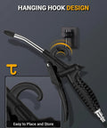 High Flow Air Blow Gun With Rubber Guard, Bent Angle Jet Nozzle, 1/4 Inch Quick Plug, showing hanging hook design