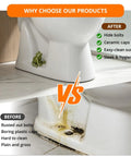 Comparison of toilet with Six Piece Ceramic Frog Toilet Bolt Cover Set Includes Universal Screw Caps With Washers, showcasing cleanliness and style.