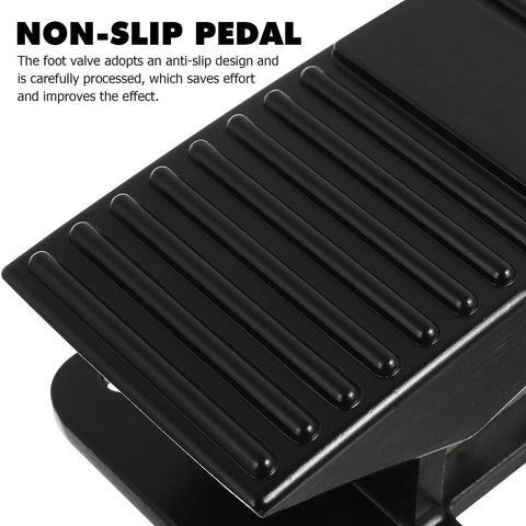 Close-up of nonslip pedal surface of Five Way Three Position Center Closed Pneumatic Foot Pedal Valve With Leak Proof Zinc Alloy Body