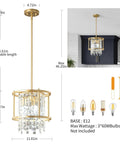 Modern Gold Crystal Foyer Chandelier With Round Metal Frame Adjustable Height Entryway Pendant Light For Dining Room Kitchen Island Glam Contemporary Ceiling Fixture That Elevates Your Vibe, max 46.25in, round frame, crystals visible