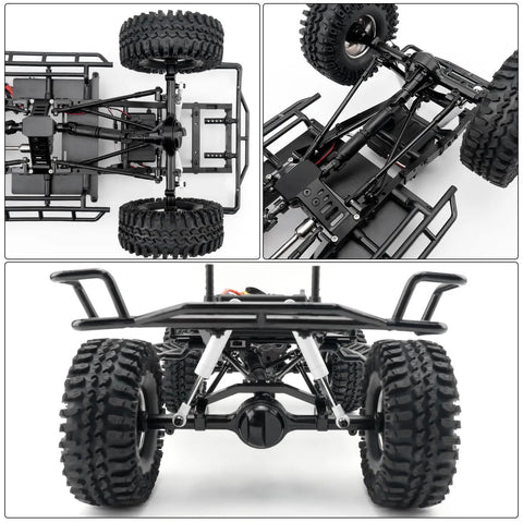 Aluminum Alloy 4 Link Kit Rear Axle With Panhard Bar Upgrade For 1/10 TF2 Trail Finder 2 RC Crawler Car, black metal rear suspension