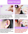 How to use Ultra Soft Foam Earplugs For Sleeping And Travel, 38dB Noise Reduction showing insertion steps