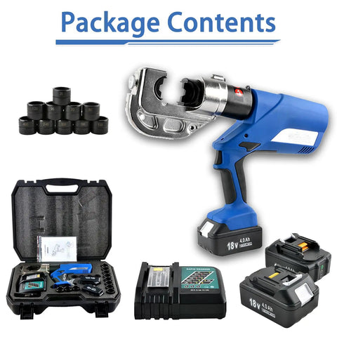 Bad Boy Cordless Hydraulic Crimping Tool With 4Ah Rechargeable Battery, 360 Swivel Jaw, Heavy Duty Cable Lug Pliers with accessories