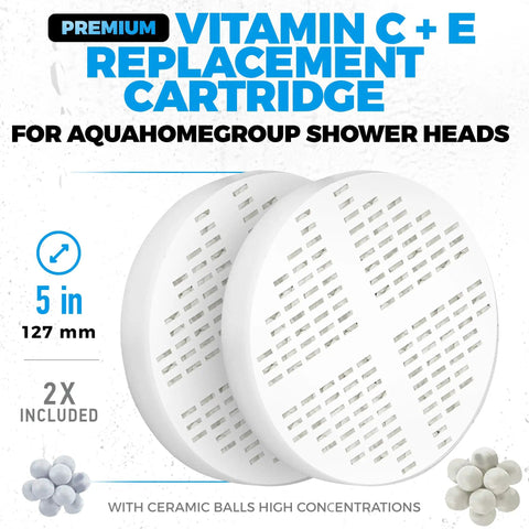 Vitamin C And Vitamin E Shower Filter Cartridge Two Pack Reduces Chlorine And Chloramine For Healthier Skin And Hair. Ceramic filter disc for Aquahomegroup shower heads.